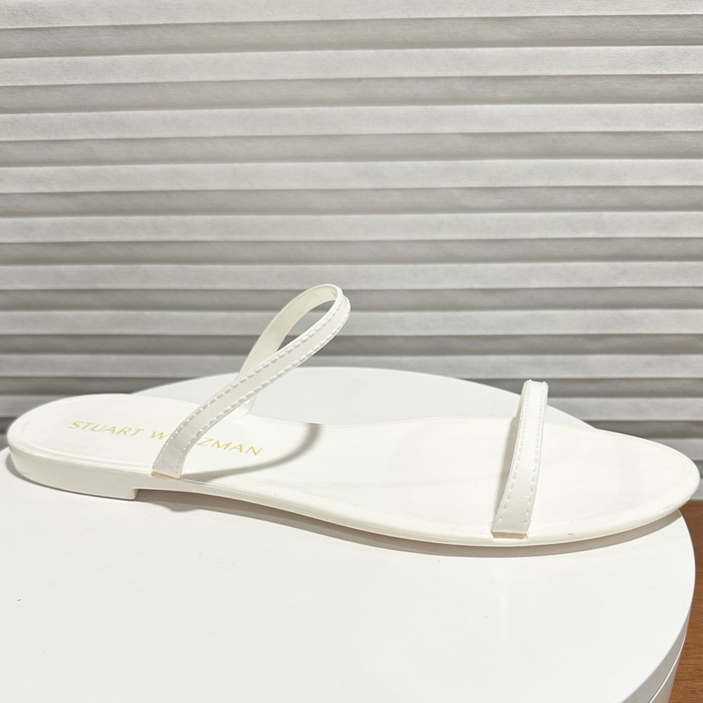 🌹STUART WEITZMAN 🌹 Sawyer Rubber White Sandals Size: 12 - Picture 2 of 10